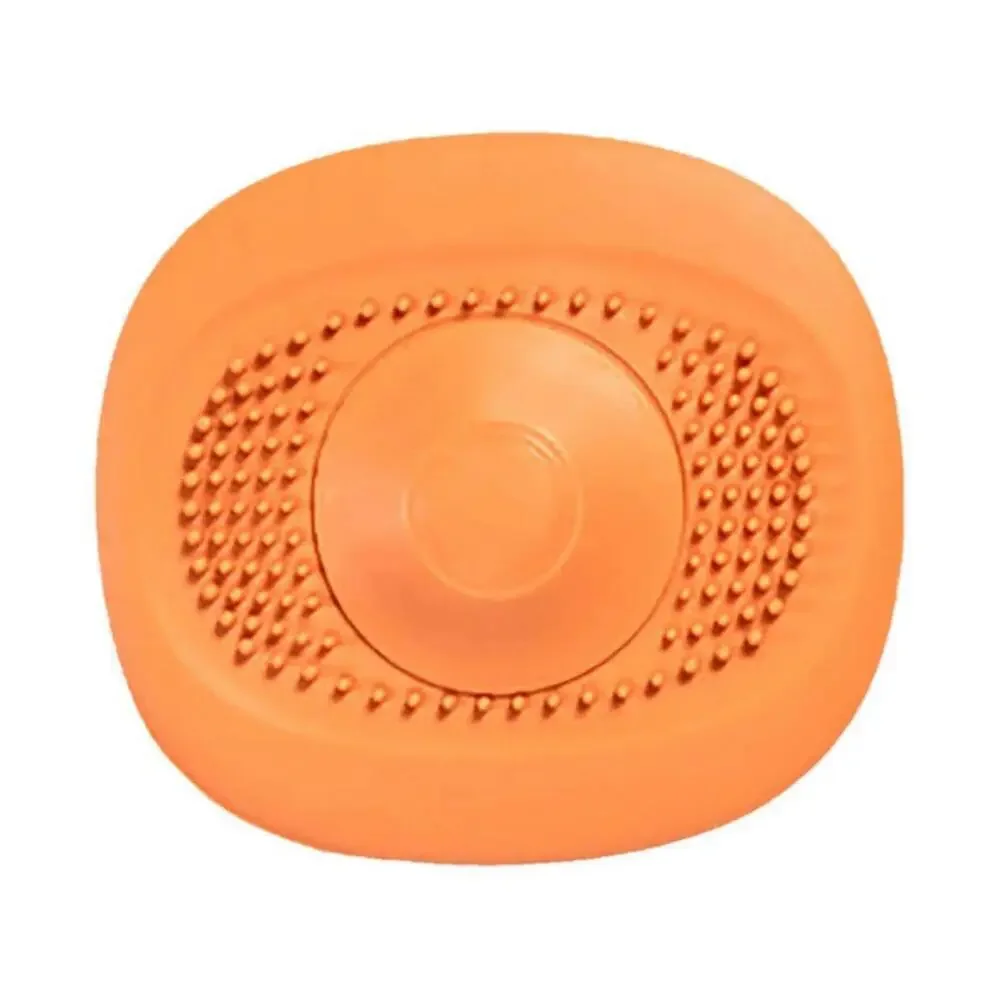 Silicone Orange Drain Plug Stopper and Strainer - Push Button Operation