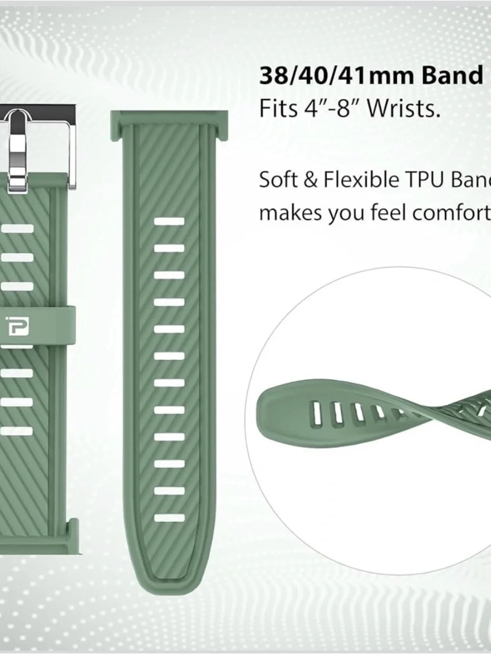 Rugged Protective Smartwatch Case in Mint Green Silicone Band