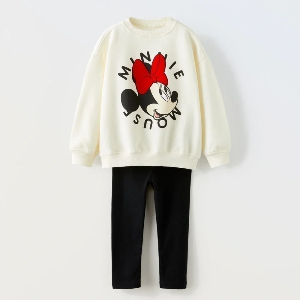 Zara Minnie Mouse Sweatshirt And Leggings Set