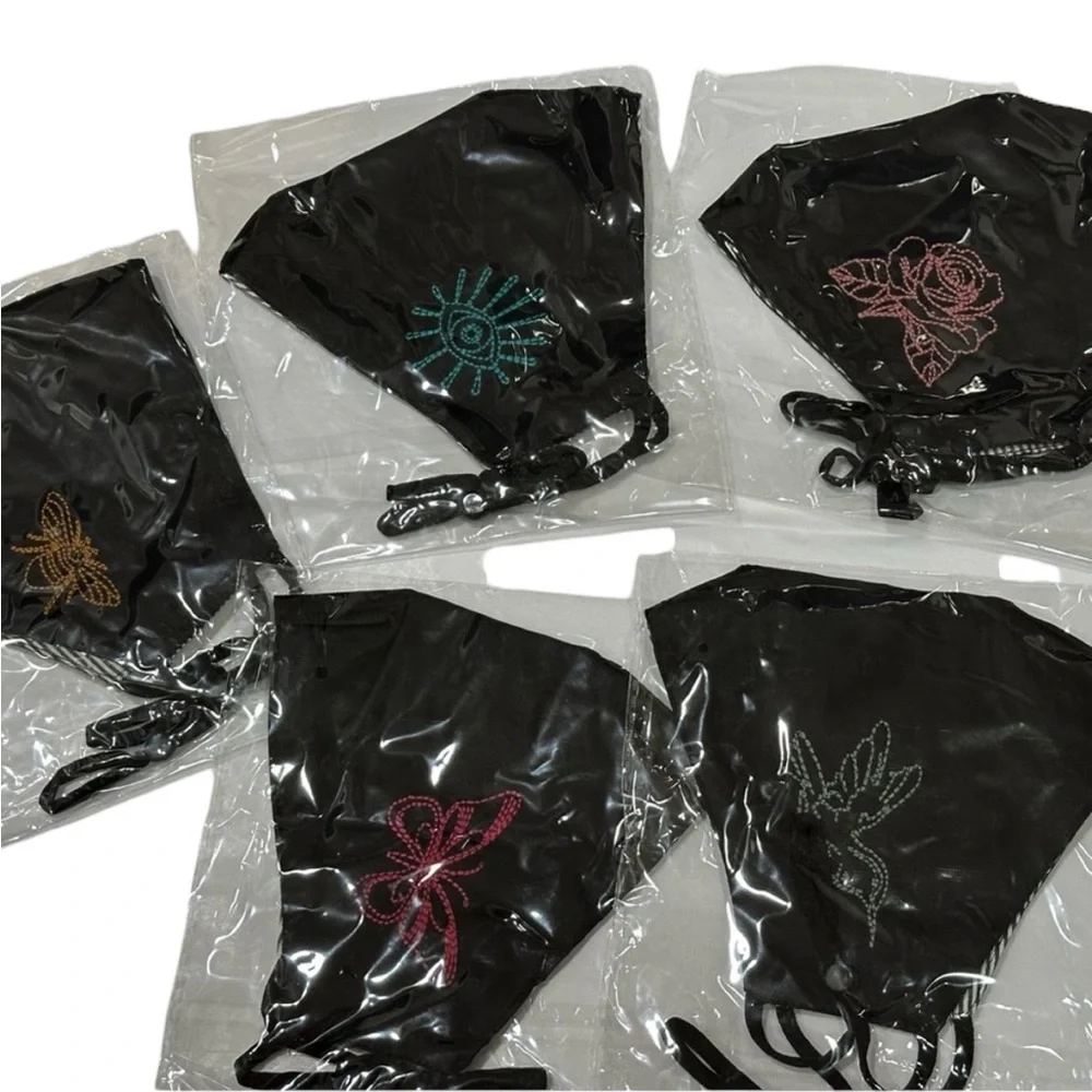 Johnny Was Embroidered Face Masks 5 Pack Brand New in Package Black