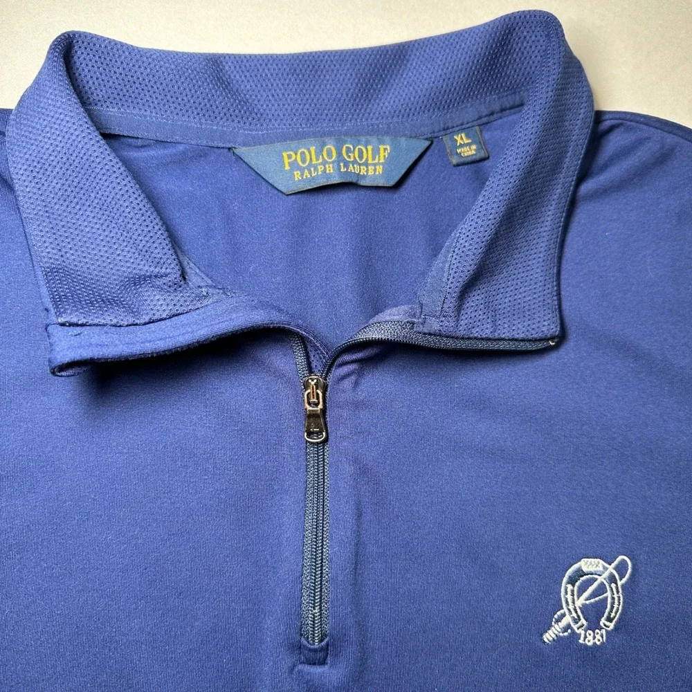Polo Golf Ralph‎ Lauren Vest Mens XL Blue Quarter Zip Piedmont Driving Club Golf