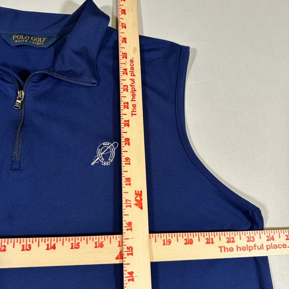 Polo Golf Ralph‎ Lauren Vest Mens XL Blue Quarter Zip Piedmont Driving Club Golf