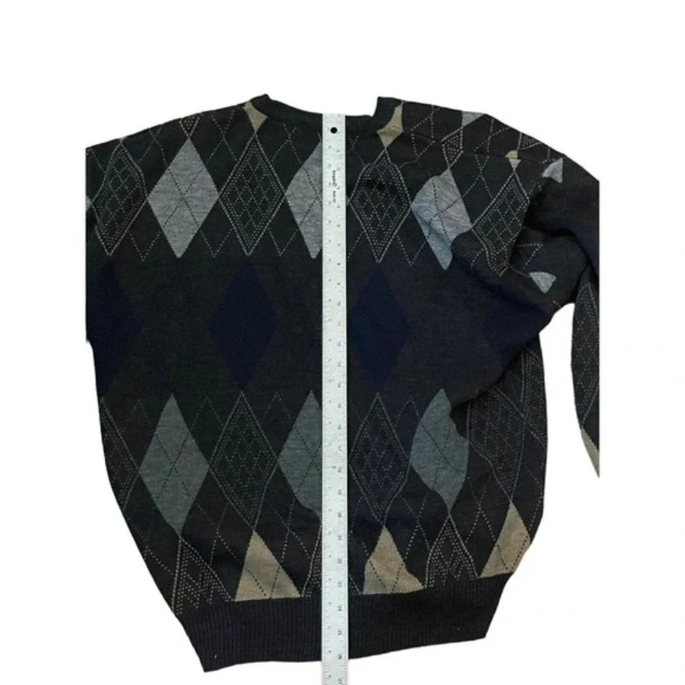 The Italian‎ Sweater Co Black Gray Preppy Academia Pull Over Casual  Sweater L