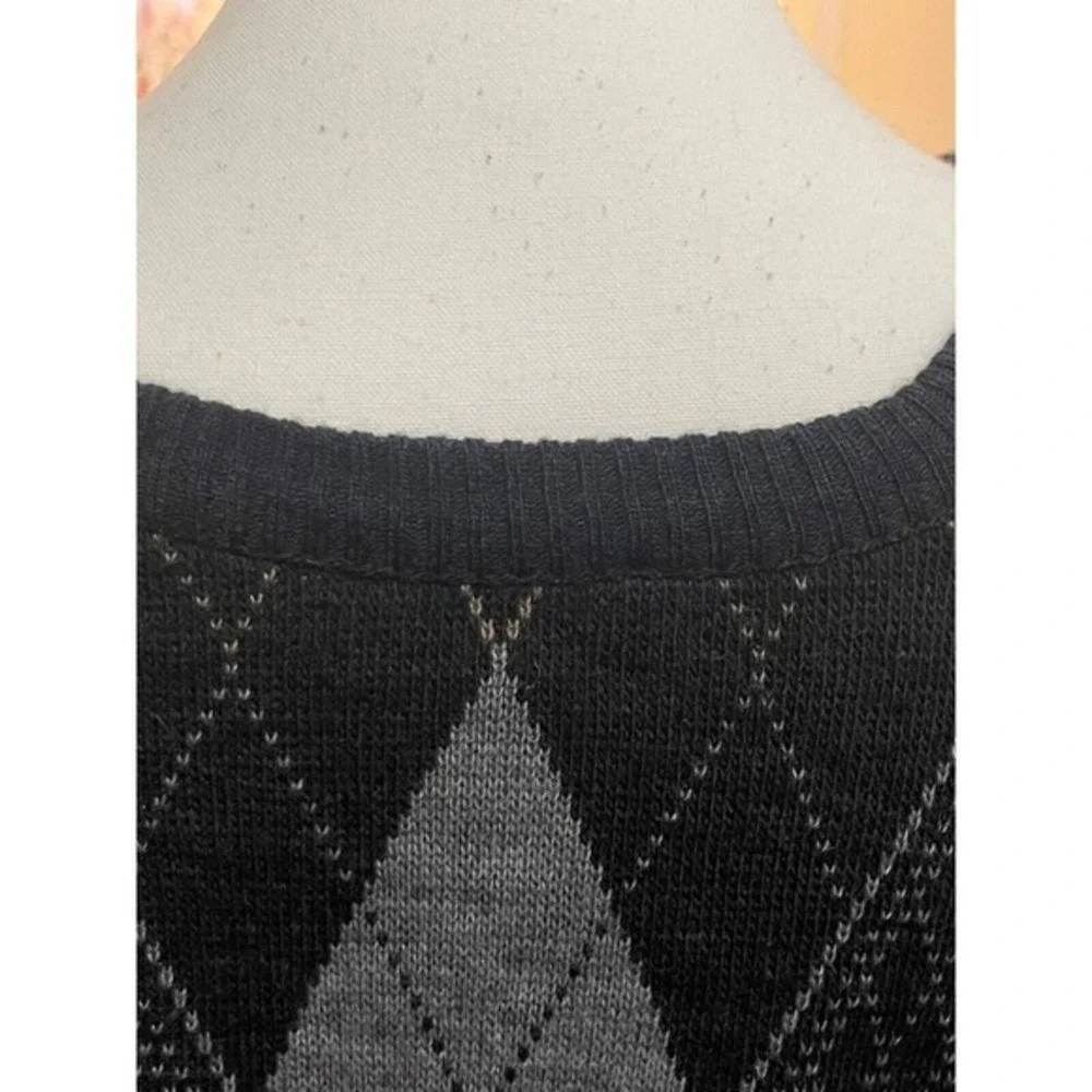 The Italian‎ Sweater Co Black Gray Preppy Academia Pull Over Casual  Sweater L
