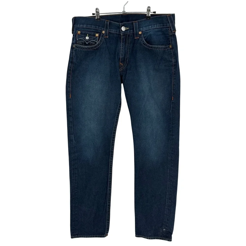 True Religion Mens Skinny Seat Flap Jeans‎ Dark Wash Denim Size 36
