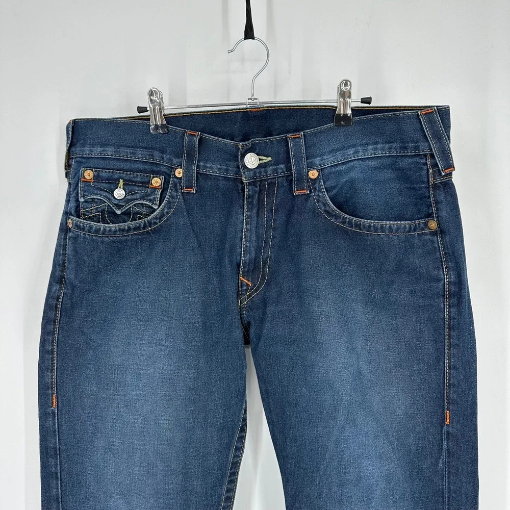 True Religion Mens Skinny Seat Flap Jeans‎ Dark Wash Denim Size 36