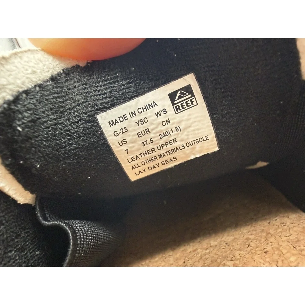 Reef Lay Day Seas Womens Size 7 Black White Platform Sneakers Casual Shoes NEW