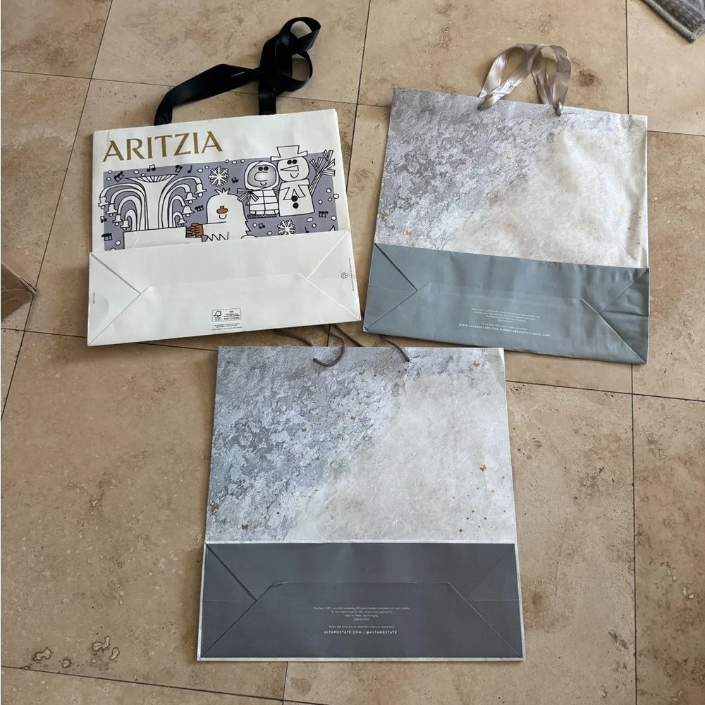 3 winter shopping bags, Aritza and Altar’d State