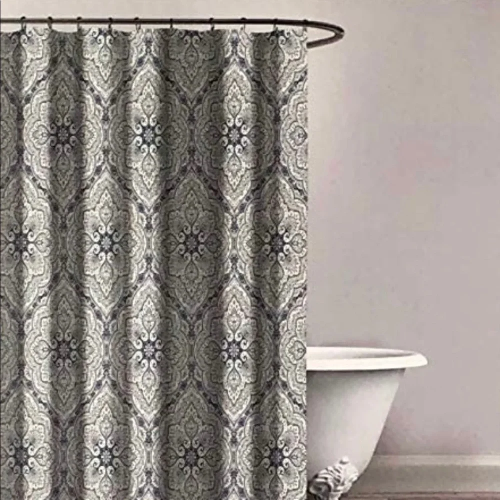 Envogue Classical Medallion Pattern in Blue,Yellow,Taupe, & Gray on White