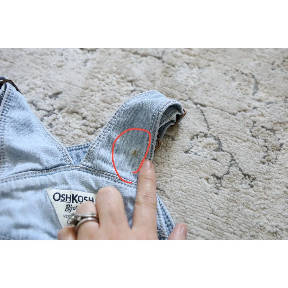 OshKosh B'gosh‎ Baby Denim Overalls 9M Light Wash Fleece Lined