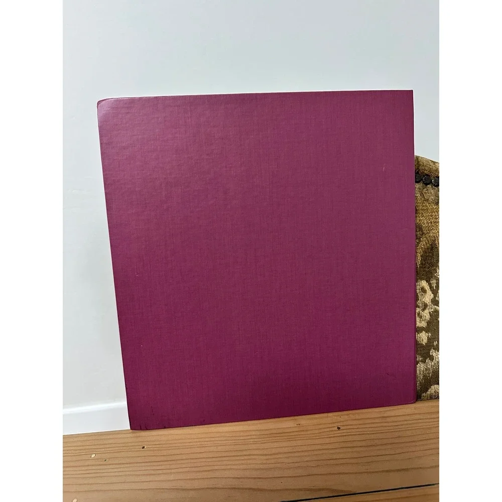 Vintage Cottagecore Padded Fabric Photo Album Lace & Burgundy Large Memory‎ Book