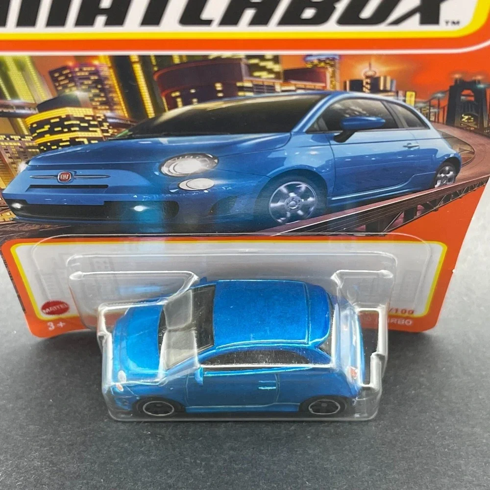 Matchbox 2019 Fiat 500 Turbo Sports Compact Hatchback Blue Car Diecast 11/100