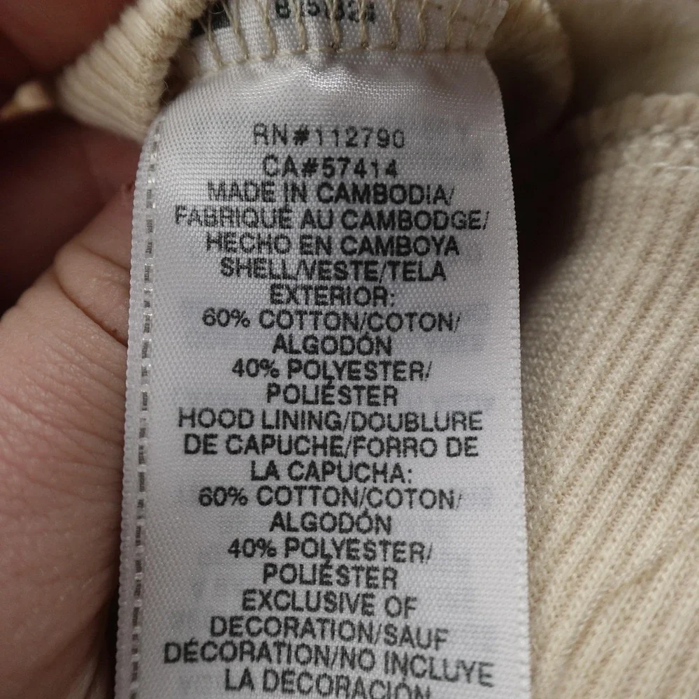 NEW True Religion Hoodie Mens L Beige Buddha Full Zip‎ Sweatshirt Sweater Jacket