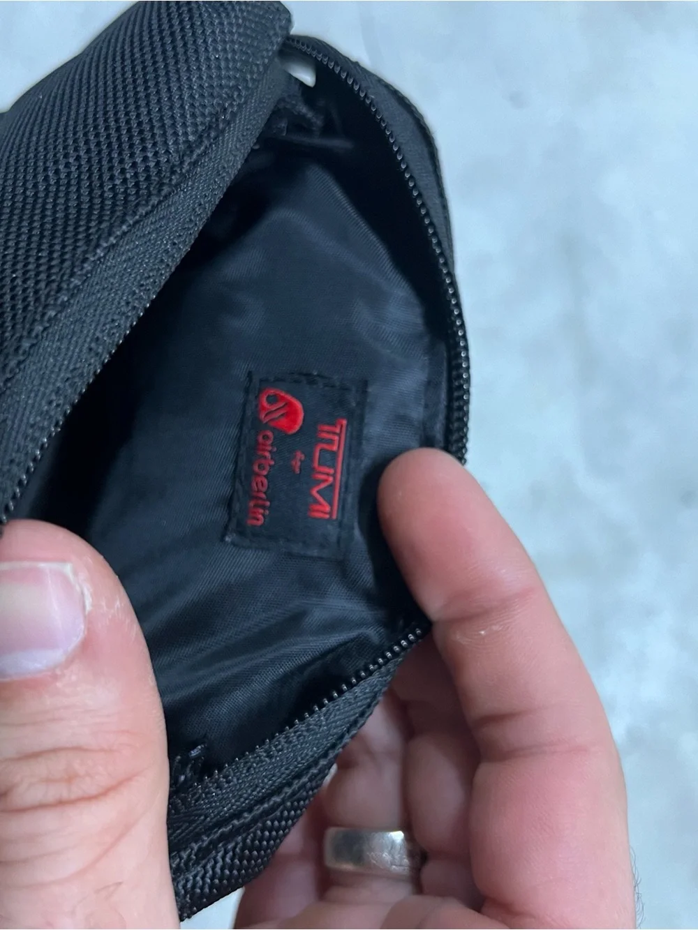 Rare TUMI For AirBerlin Black Toiletry Makeup Amenity Travel Kit Bag