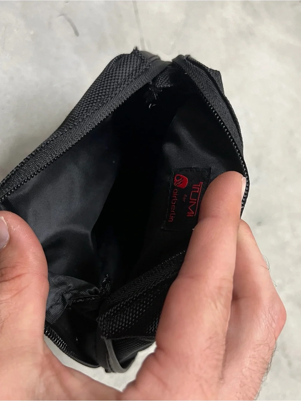 Rare TUMI For AirBerlin Black Toiletry Makeup Amenity Travel Kit Bag