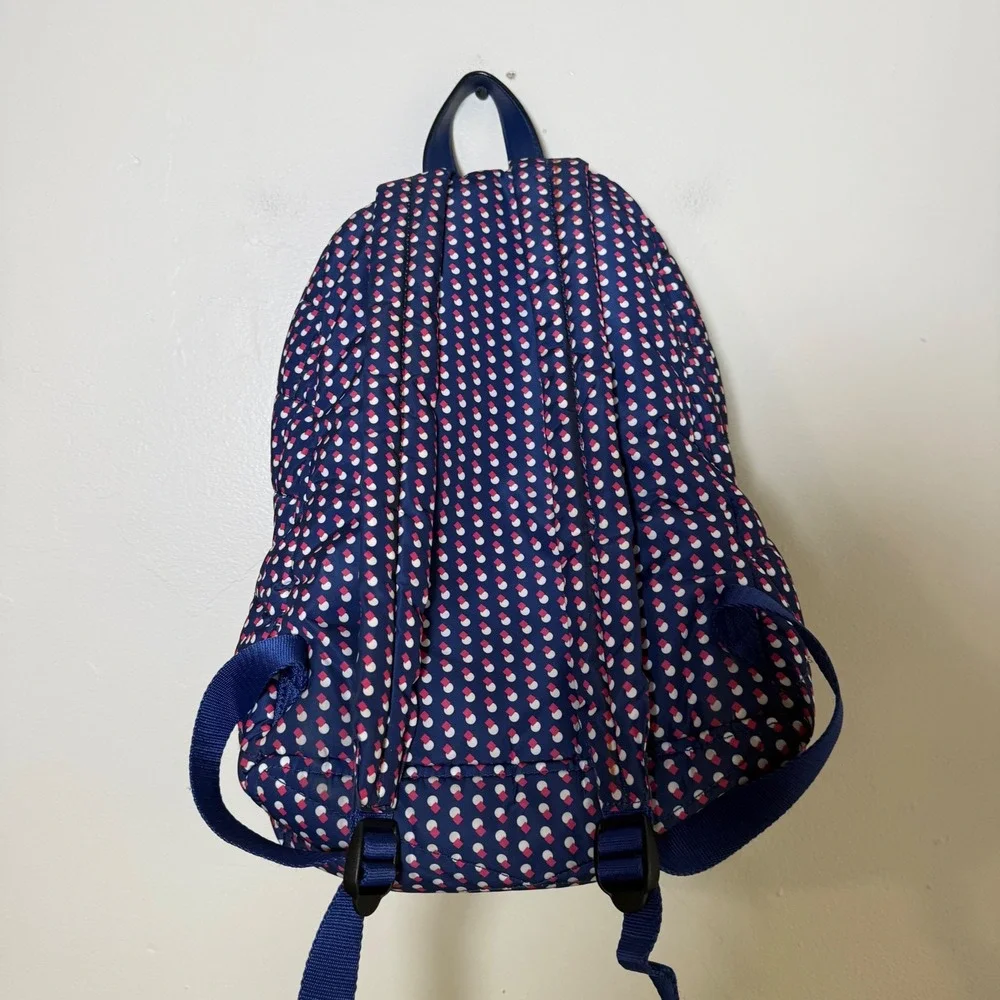 Marc Jacobs M0013564 Quilted Polka Dot Large Backpack Size Large Navy Blue Multi