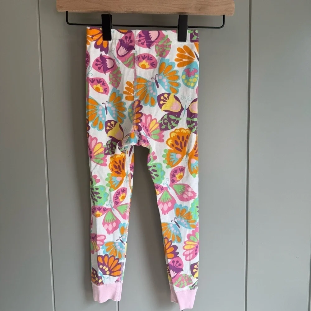 Hanna Anderson Organic Cotton PJ Bottoms Pants size 4 Classic Butterfly