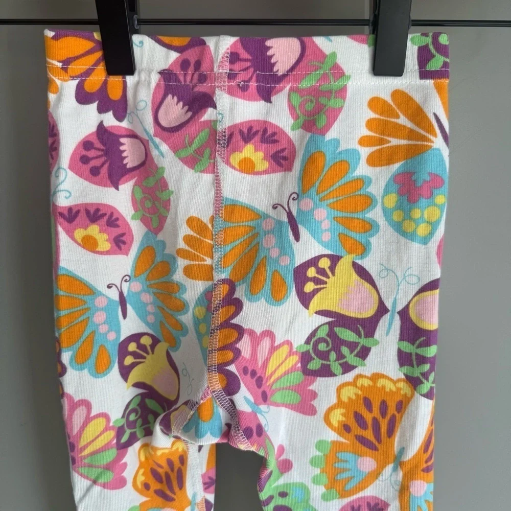 Hanna Anderson Organic Cotton PJ Bottoms Pants size 4 Classic Butterfly