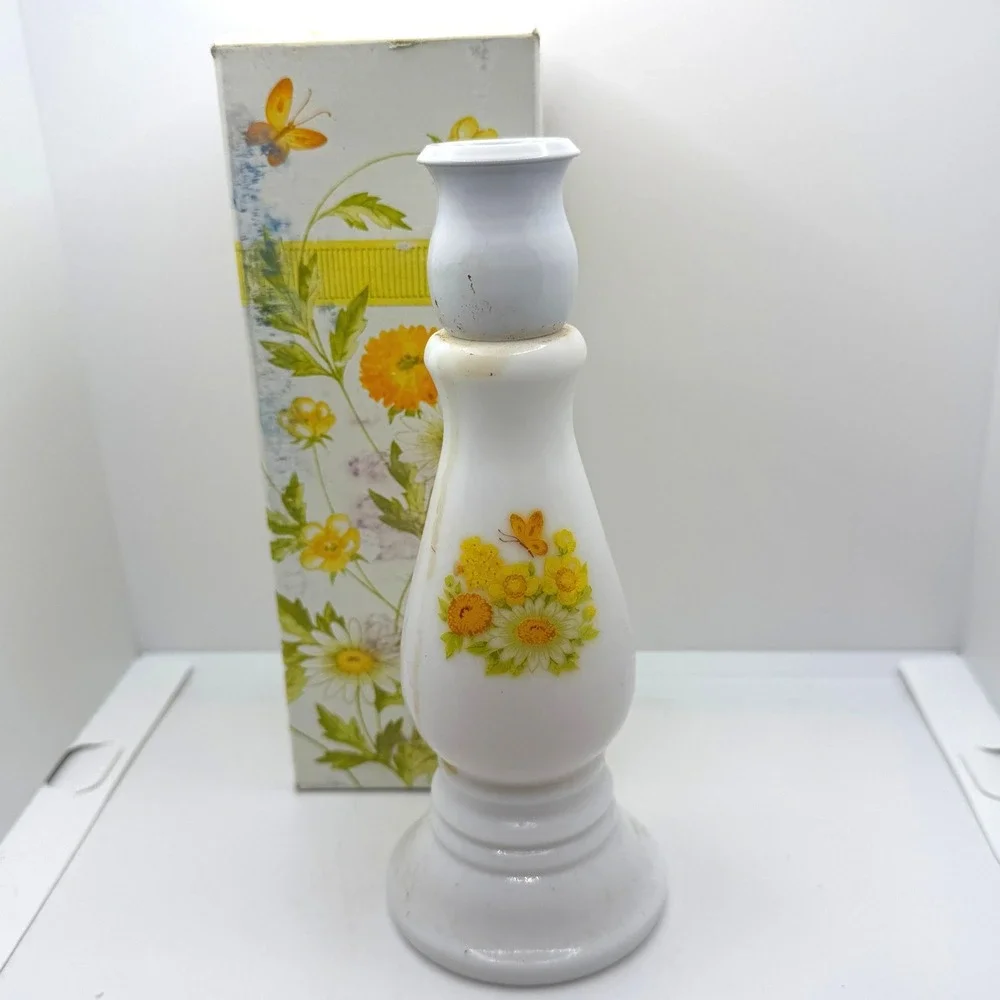 Vintage Avon‎ Buttercup Candlestick Sonnet Cologne with Original Box