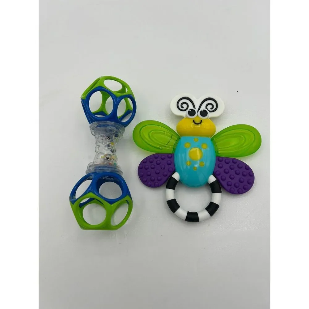 Sassy Flutterby Teether | Water-Filled Soothes Gums & Oball‎ Shaker Rattle Toy