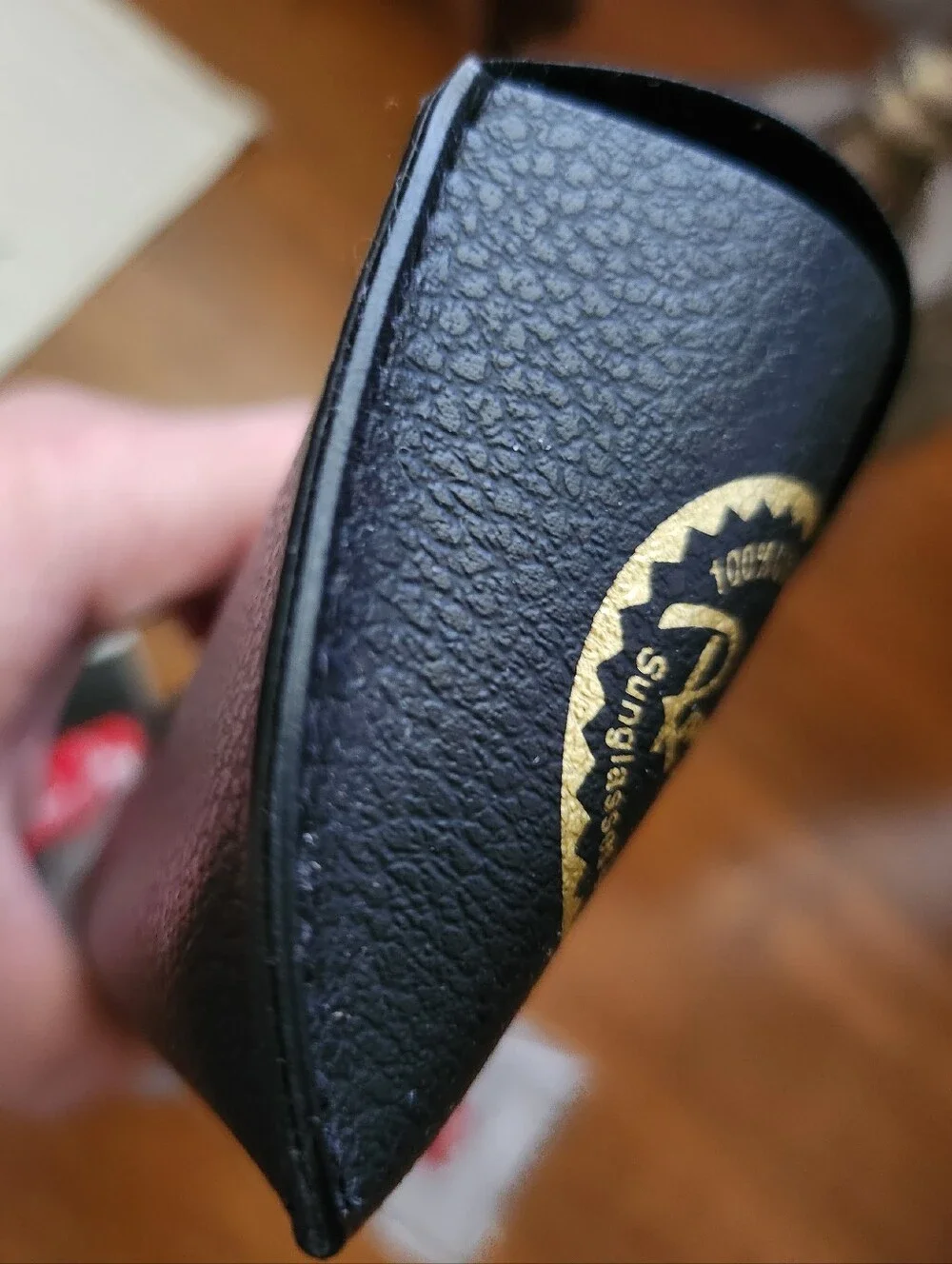 Ray-Ban Black Leather Sunglass Case+ Gray Cloth