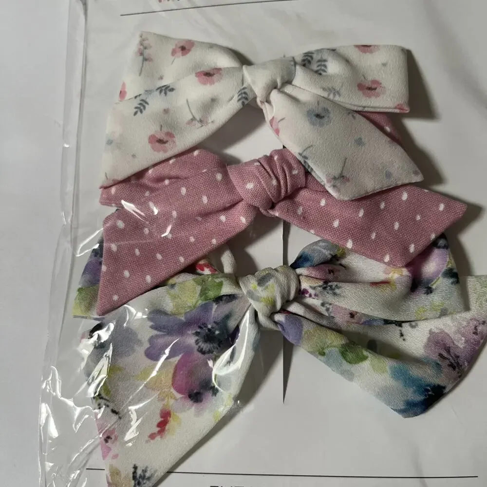 NEW Eliza Cate And Co Floral Hair Bow Set