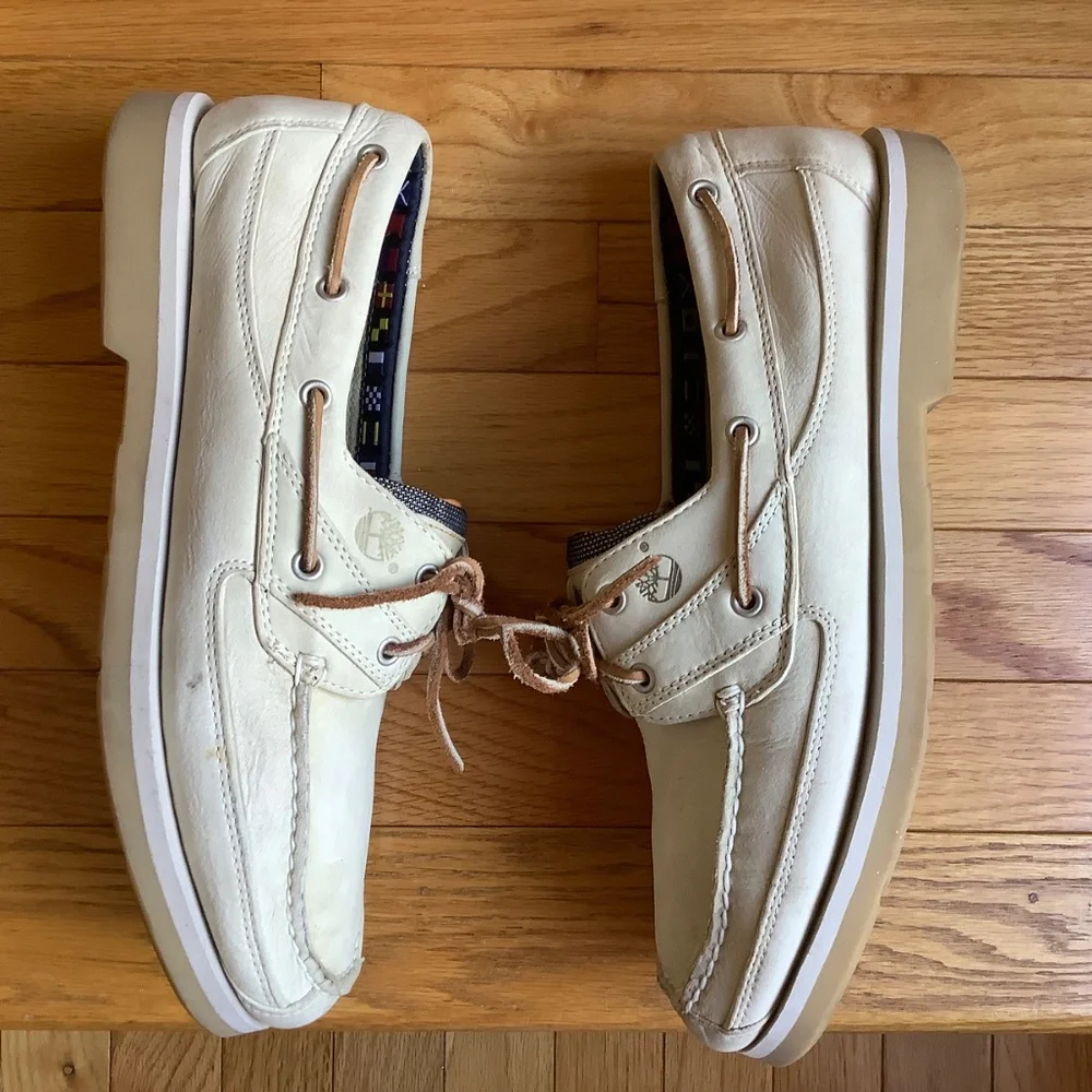 Timberland Men’s Classic Boat Shoe Nubuck Leather Beige SZ 12