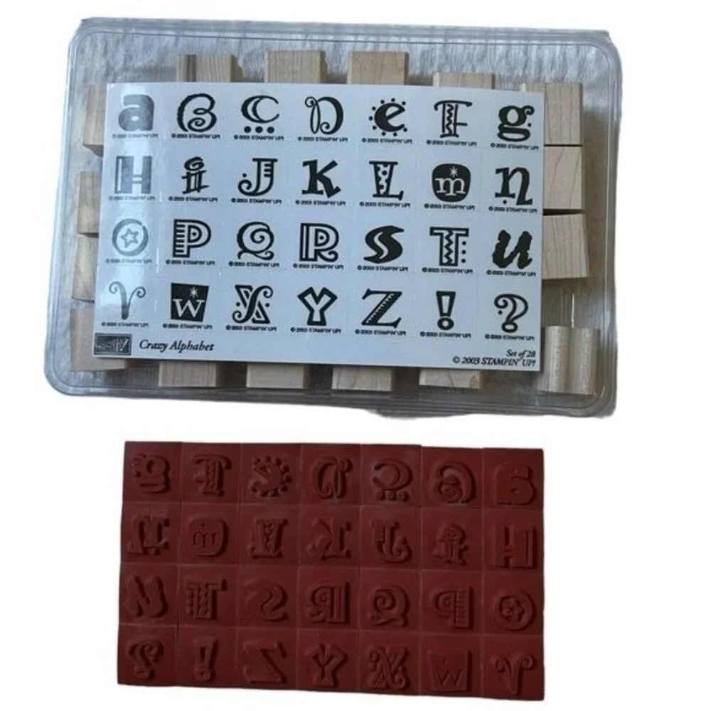 Stampin’ Up! Crazy Alphabet, Set of 28 Rubber Stamps NIB