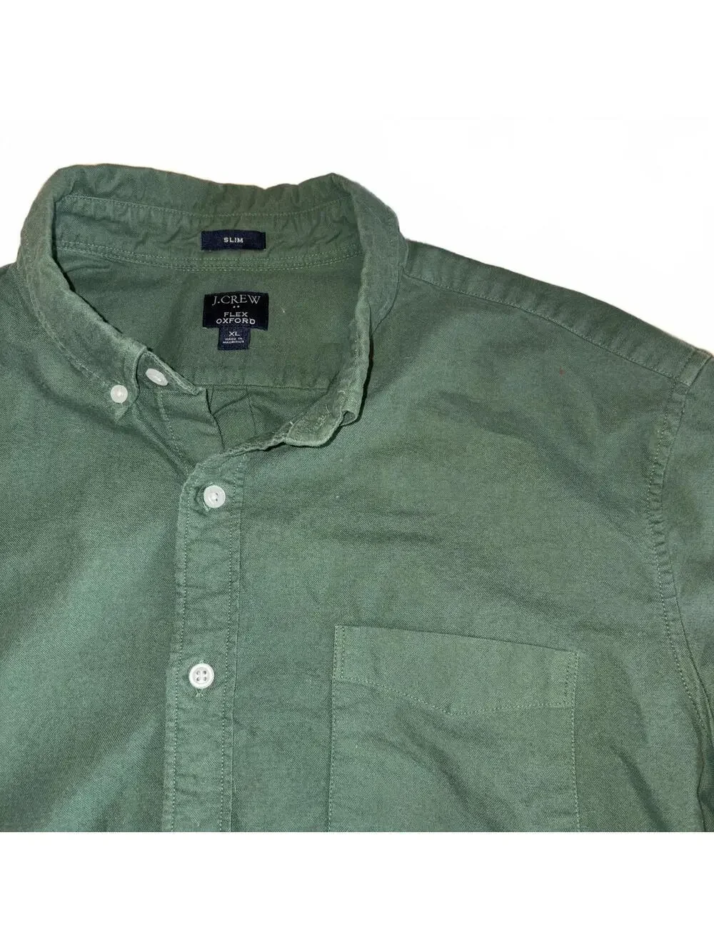J.Crew Slim Fit Flex Oxford $70 Green Button-Up ShirtMens XL Formal / Casual