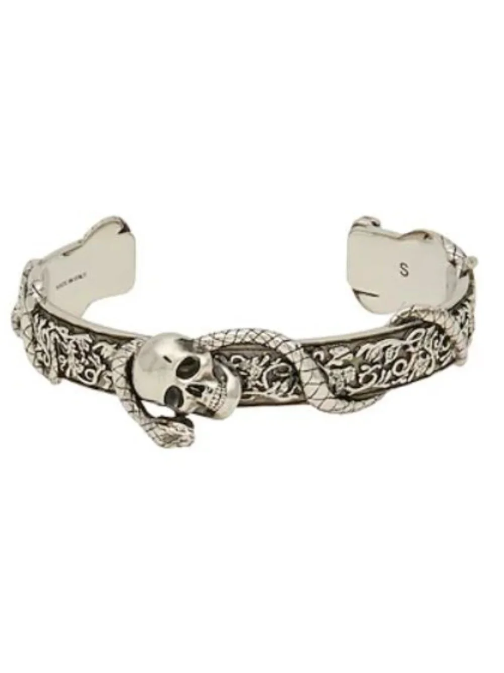 Alexander McQueen Skull and Snake Bracelet 'Antique Silver'