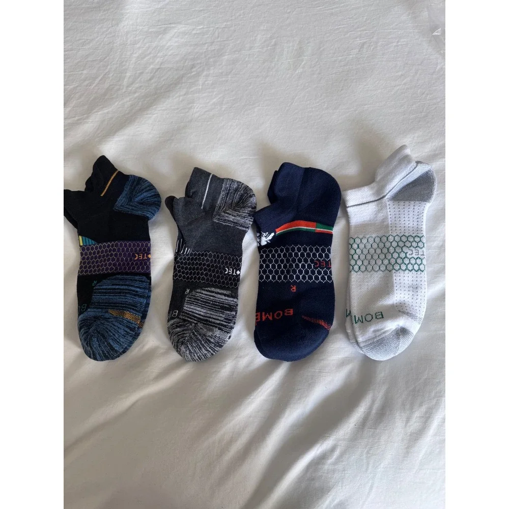 Bombas 4 Pairs Unisex Honeycomb Ankle Socks Size LARGE NWOT