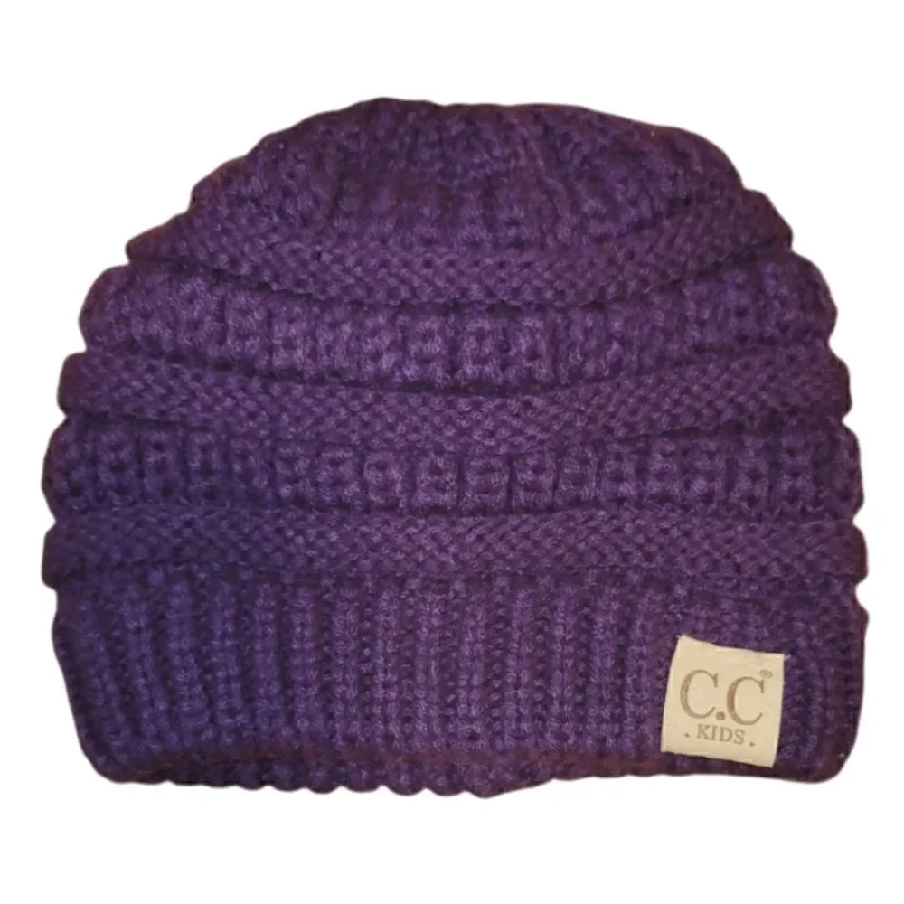 NWOT CC Boutique Kids Purple Beanie