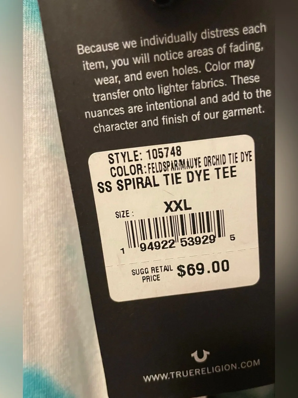 True Religion white short