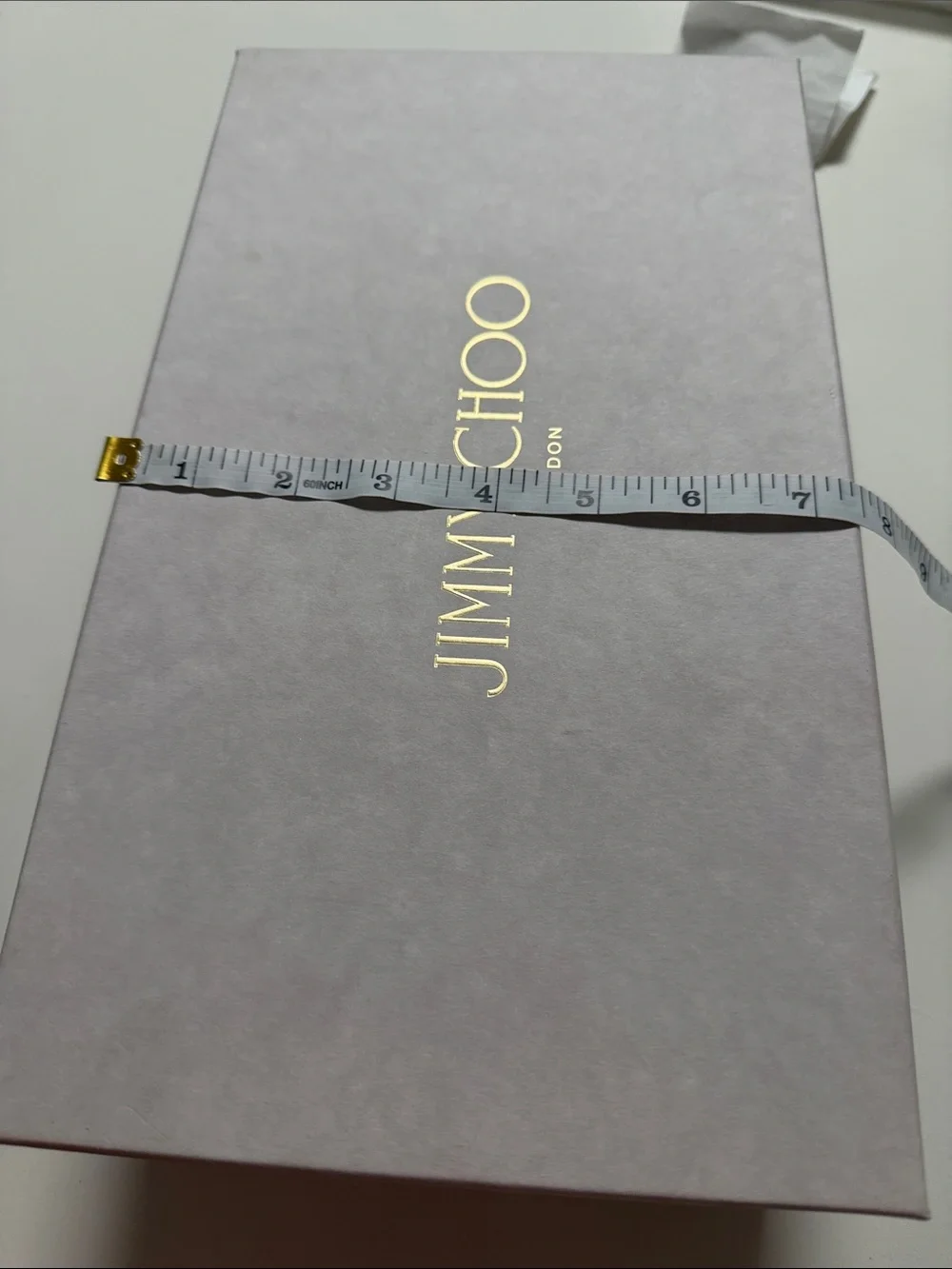 Jimmy Choo Box with Gold Foil Logo/ jimmy Choo printed tissues papers/ book card
