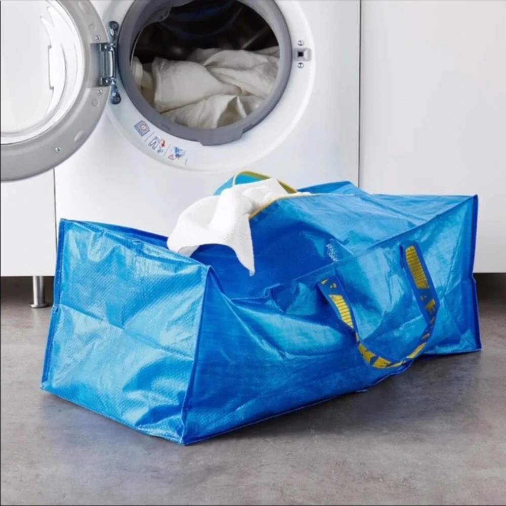 2 IKEA Reusable Frakta Zipper Tote Bags Large Backpack Bag NEW NWT