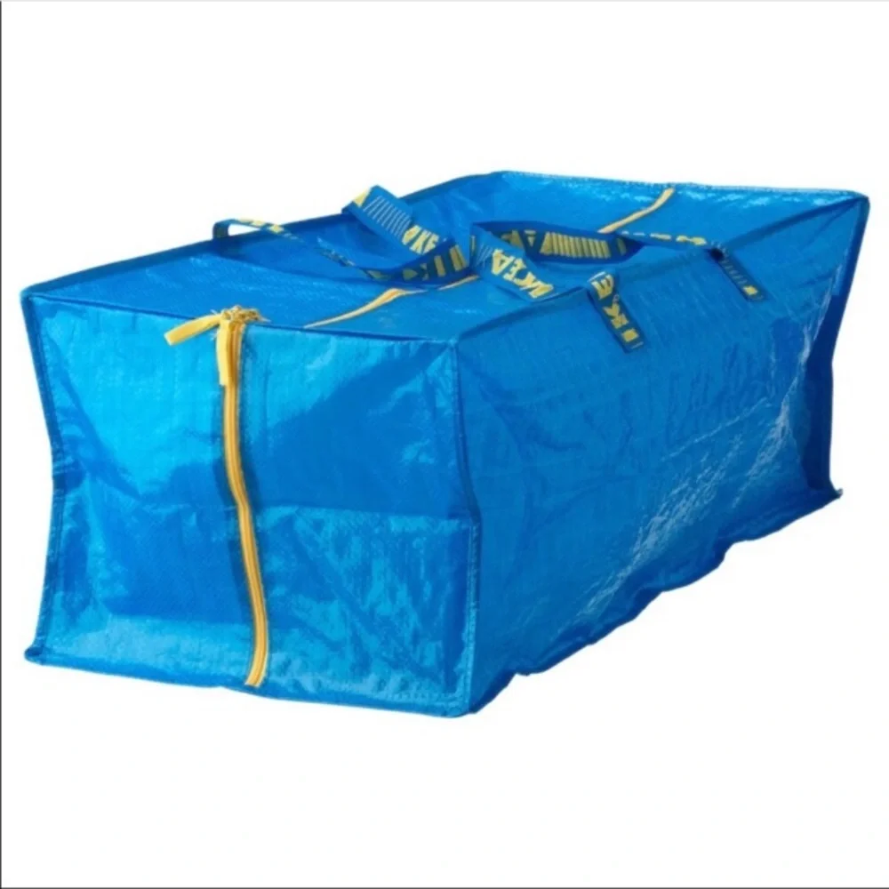2 IKEA Reusable Frakta Zipper Tote Bags Large Backpack Bag NEW NWT