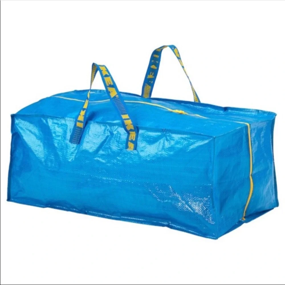 2 IKEA Reusable Frakta Zipper Tote Bags Large Backpack Bag NEW NWT