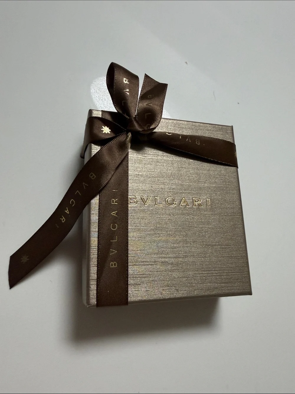 BVLGARI Rose Gold Jewelry Box with Ribbon/ save the children card and envelope