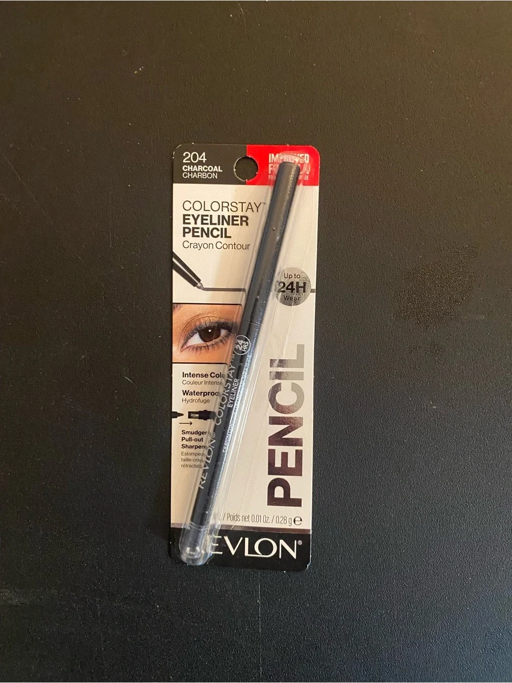 Revlon ColorStay Eyeliner Pencil 24 Hour Wear- Charcoal 204 New