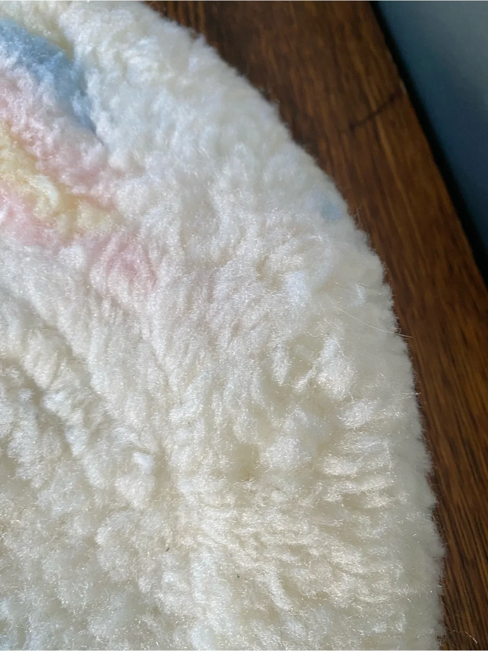 Vintage 1970s 80s Fuzzy Toilet Lid Cover Rainbow Pastel NOS
