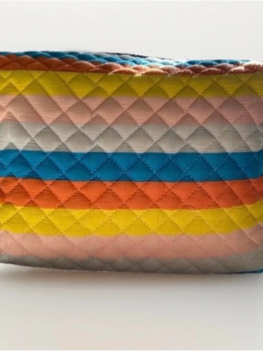 Dabney Lee Large Striped Quilted Cosmetic bag-Roomy, perfect for travel or gym!