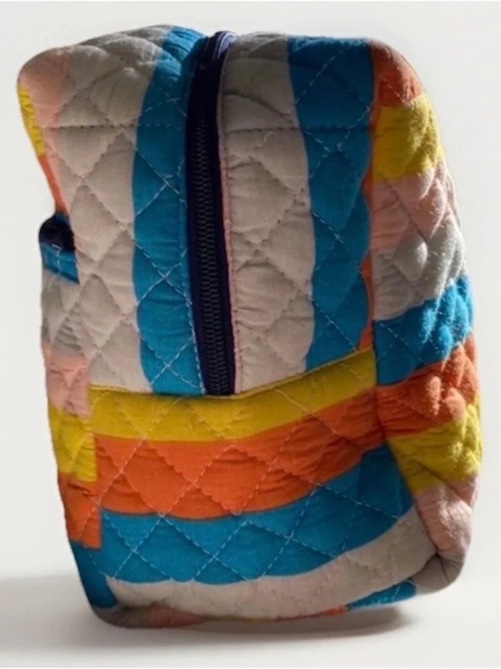 Dabney Lee Large Striped Quilted Cosmetic bag-Roomy, perfect for travel or gym!