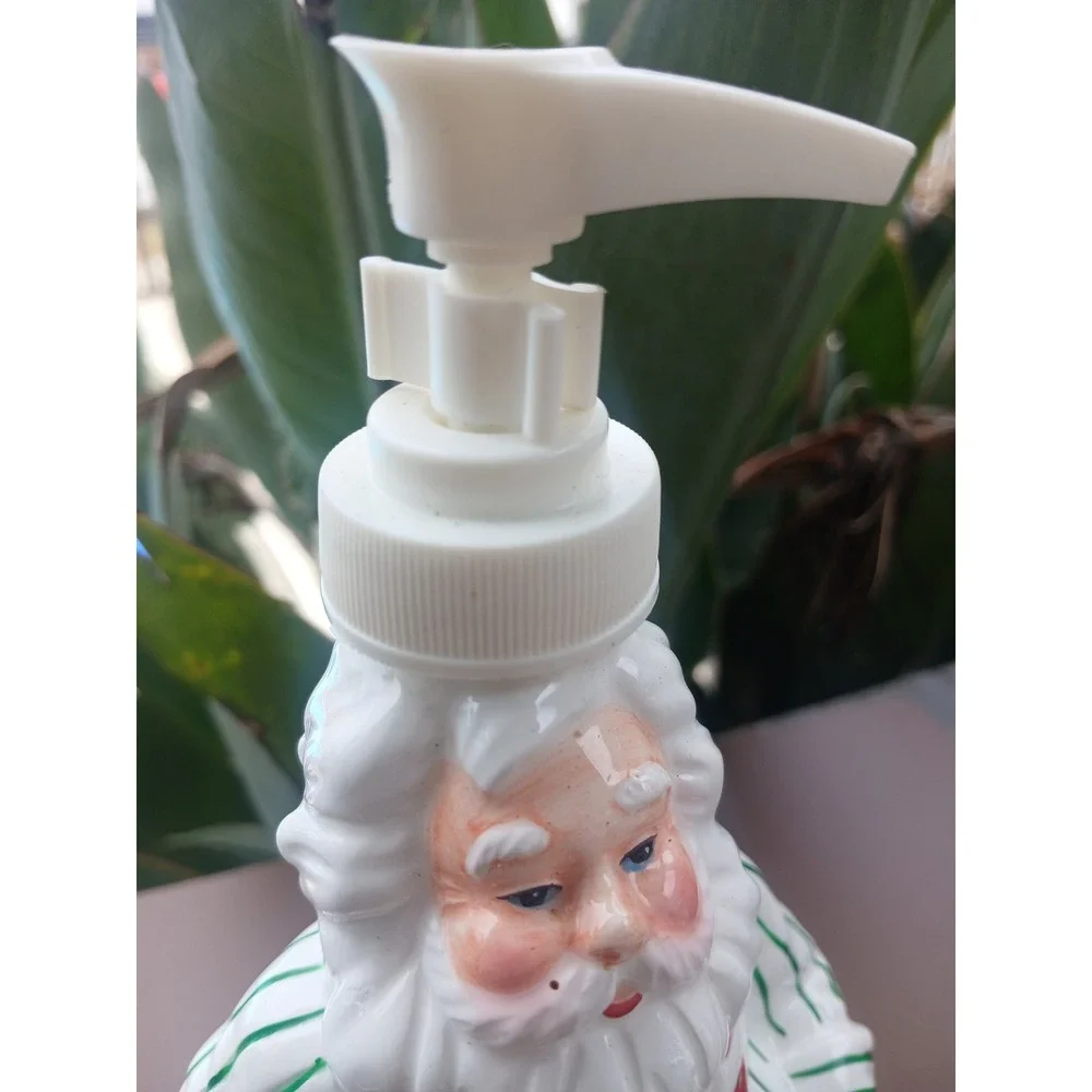 Vintage Ceramic Santa Claus Soap Lotion Dispenser Christmas Holiday Decor 9