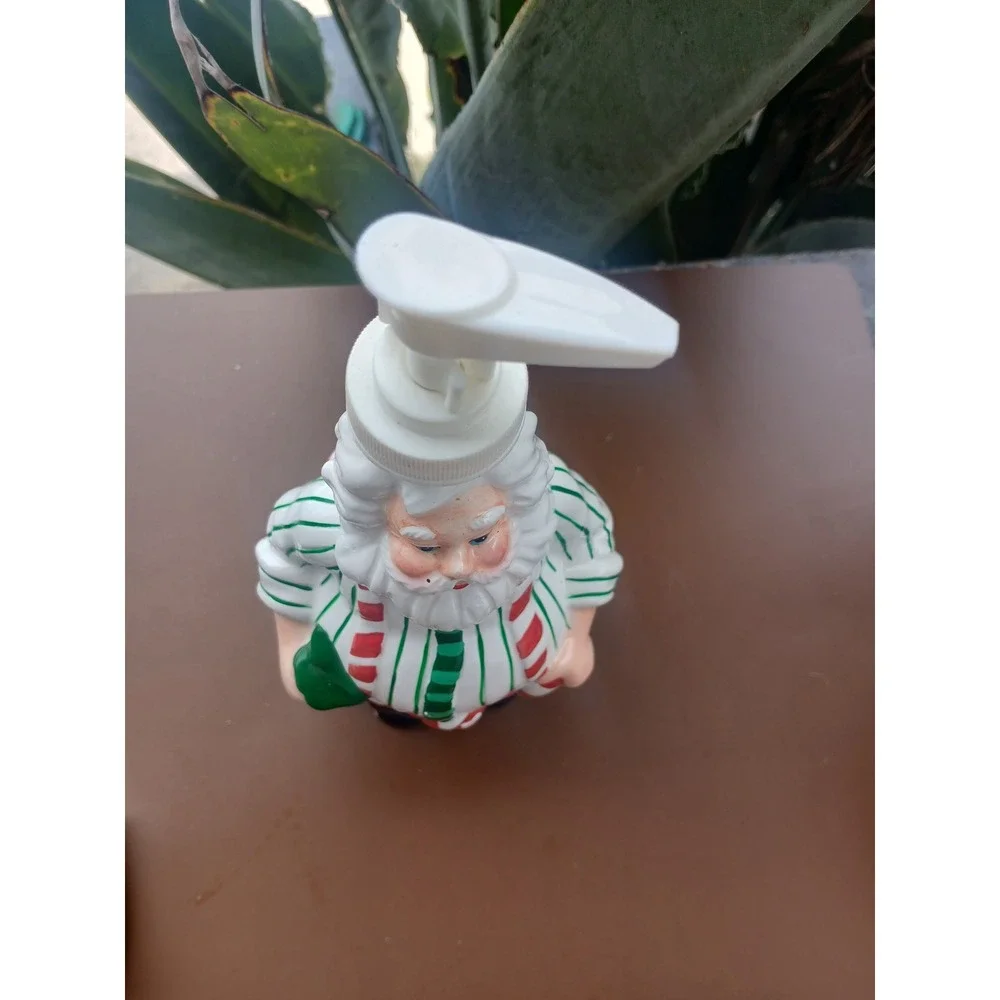 Vintage Ceramic Santa Claus Soap Lotion Dispenser Christmas Holiday Decor 9