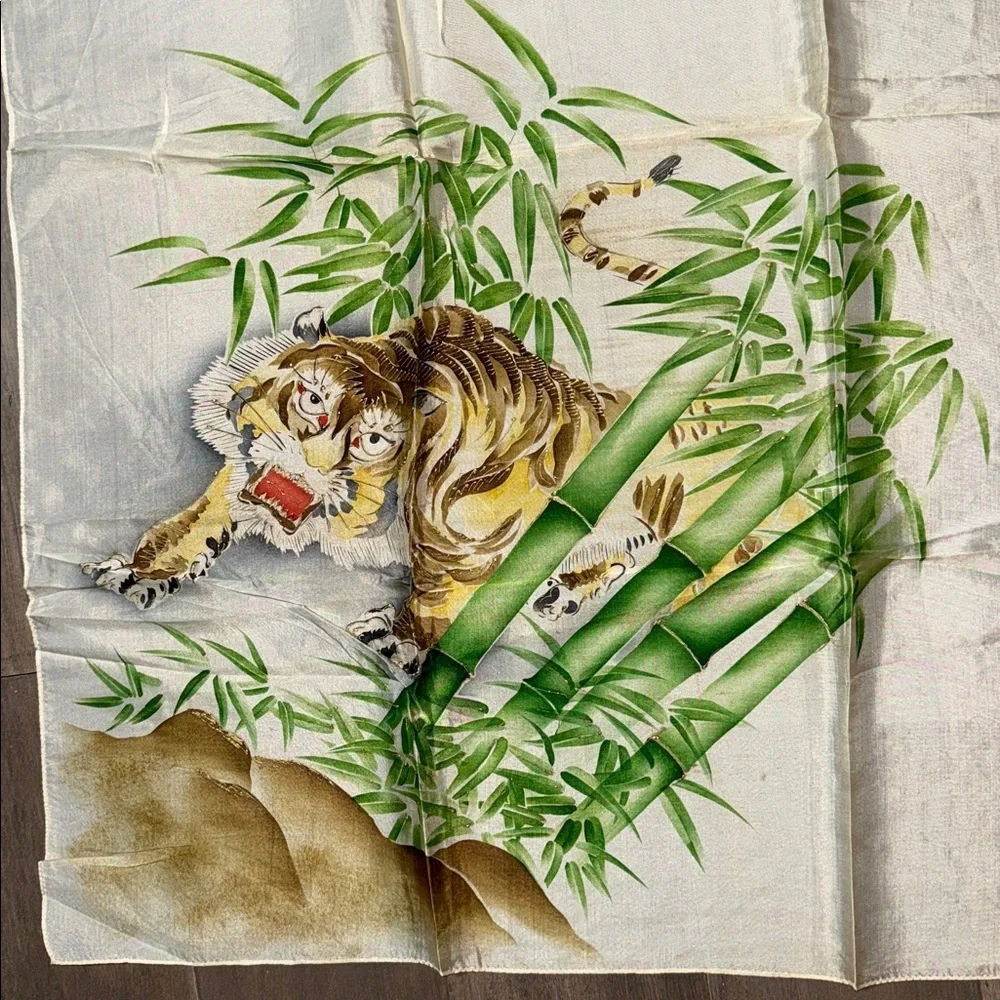 Vintage Hand Painted Silk Scarf