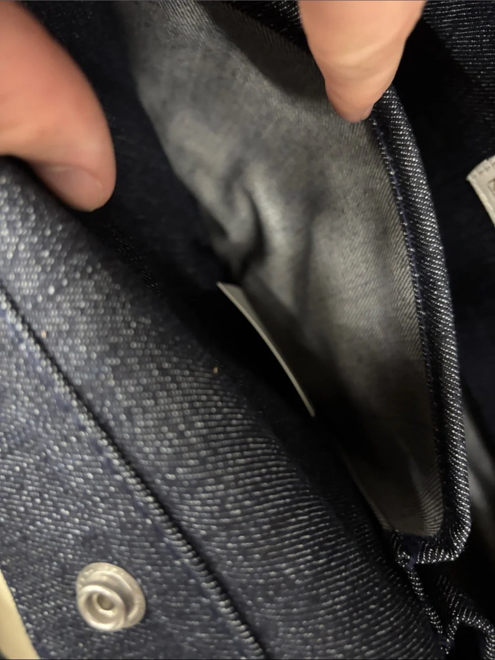 Men's Dark Denim Briefcase Tote - Classic Navy NWT