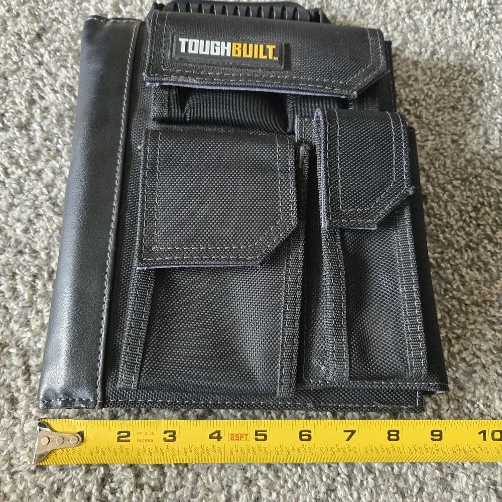 ToughBuilt Large Tool Belt Pouch Organizer Smart Phone Pocket Heavy Duty Bi-Fold