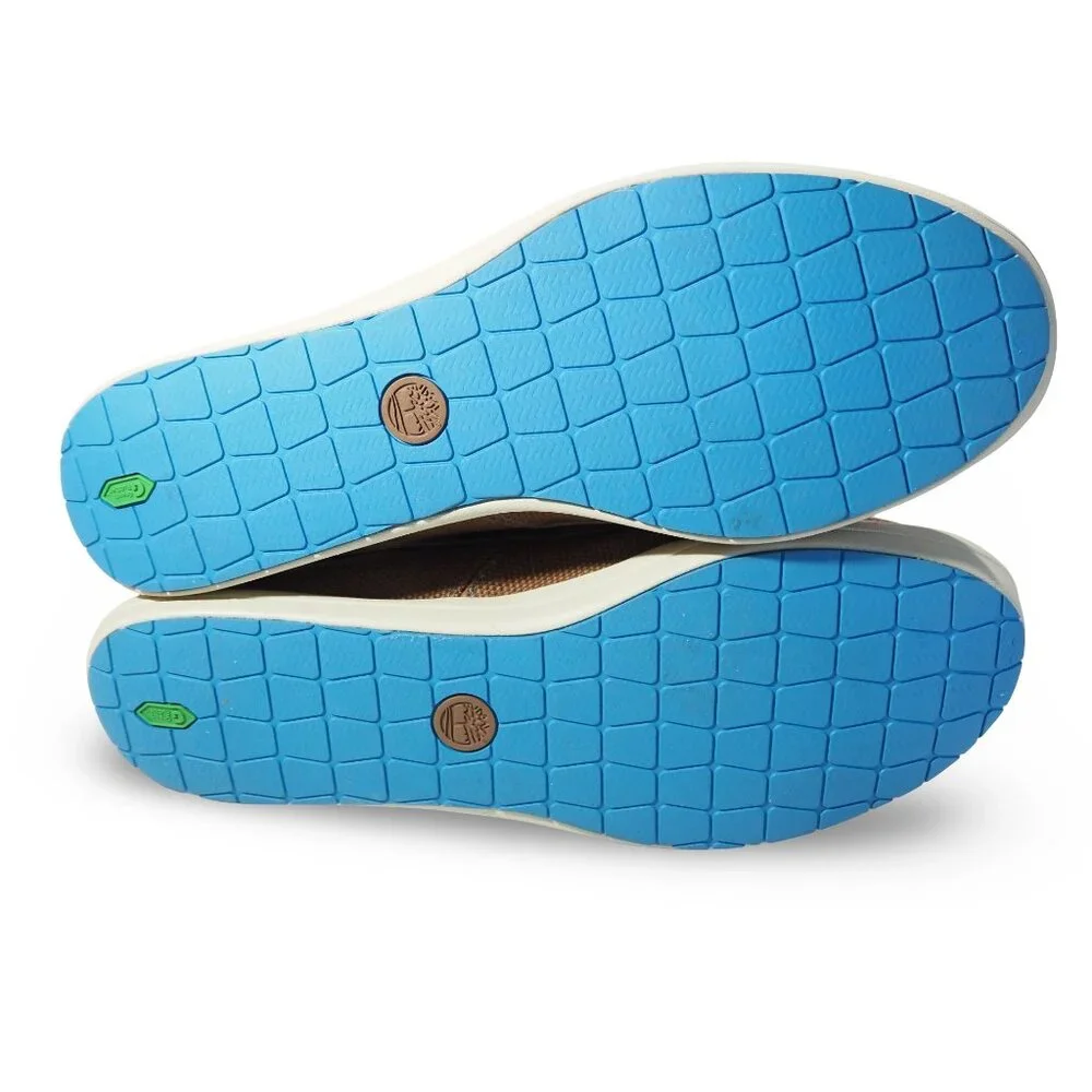 Timberland Canvas Slip-on Boat Shoes Men's 13 Brown / Blue‎ 3717A