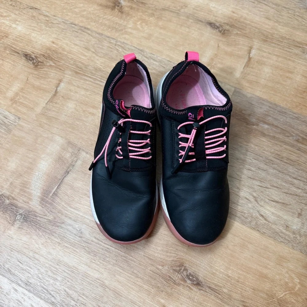 Clove Womens 9.5 Nursing Shoes Black Pink Fluid Resistant Healthcare Sneaker