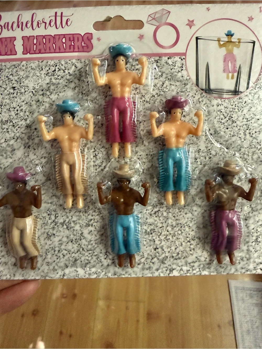 New Bachelorette Party Decorations Men in Chaps Drink Markers